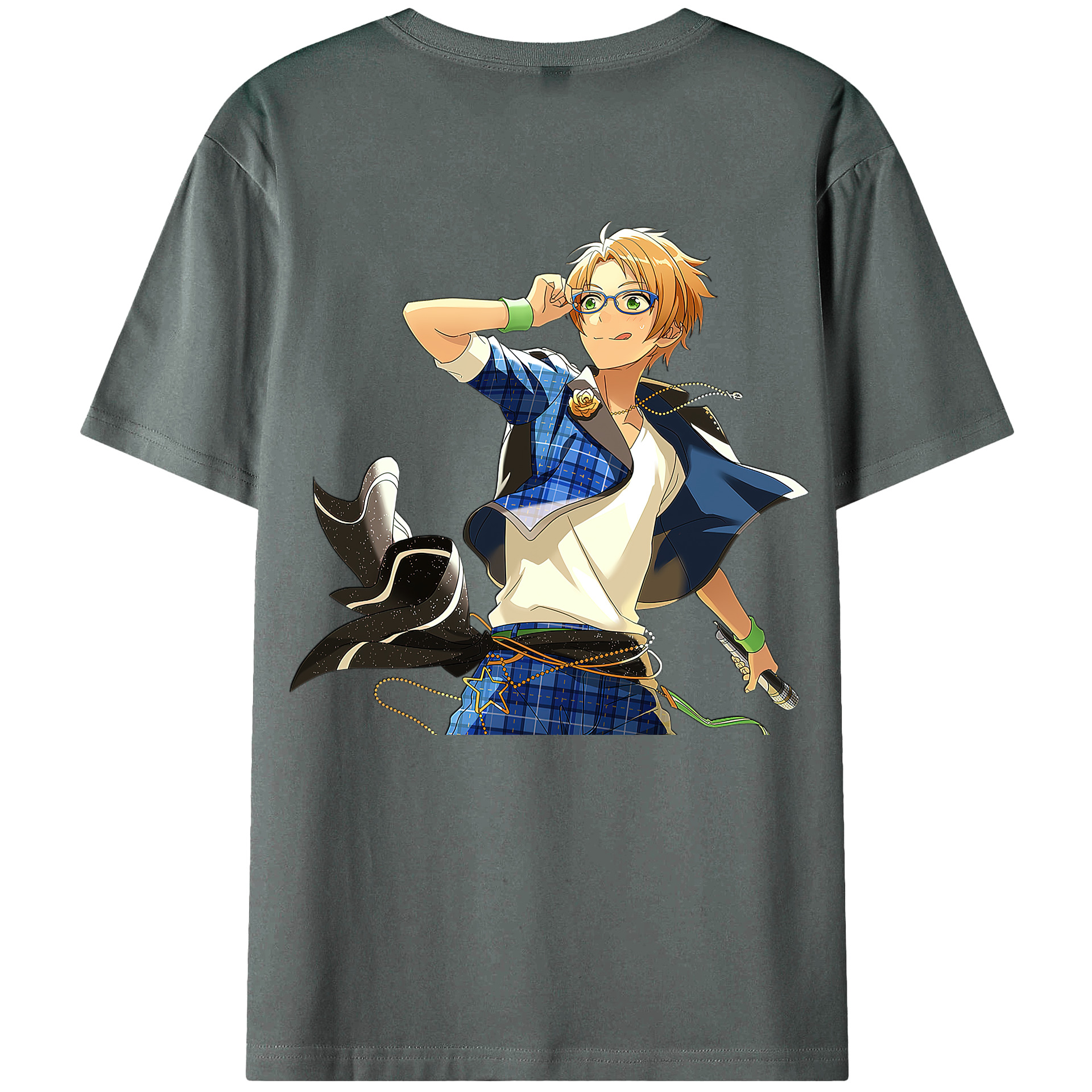 （画像用） あんさんぶるスターズ! Ensemble Stars 綿100％ メンズ半袖Tシャツ（バックプリント） 通気性
